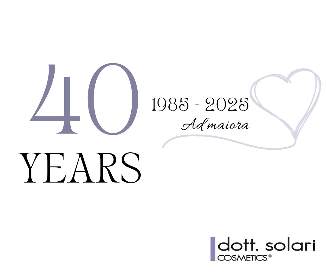 40 лет Dott. Solari Cosmetics. Юбилейный логотип бренда косметики.