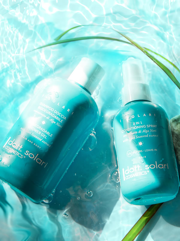 Шампунь и кондиционер Idott. Solari с экстрактом водорослей нори в воде. Натуральная косметика для волос и тела.